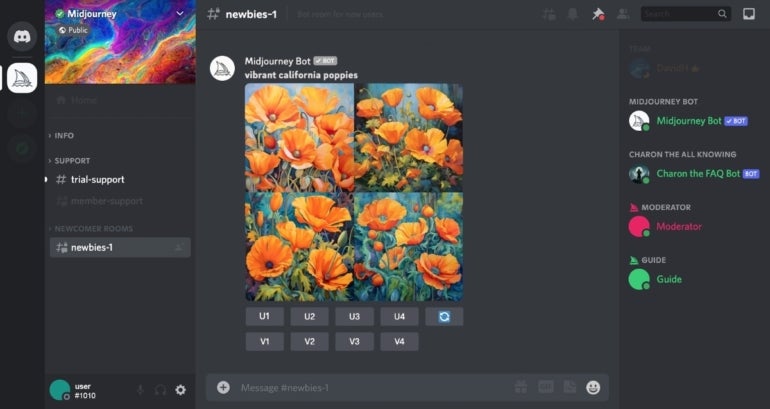 Midjourney’s Discord-based interface offers a unique way for users to interact with AI art generating technology.