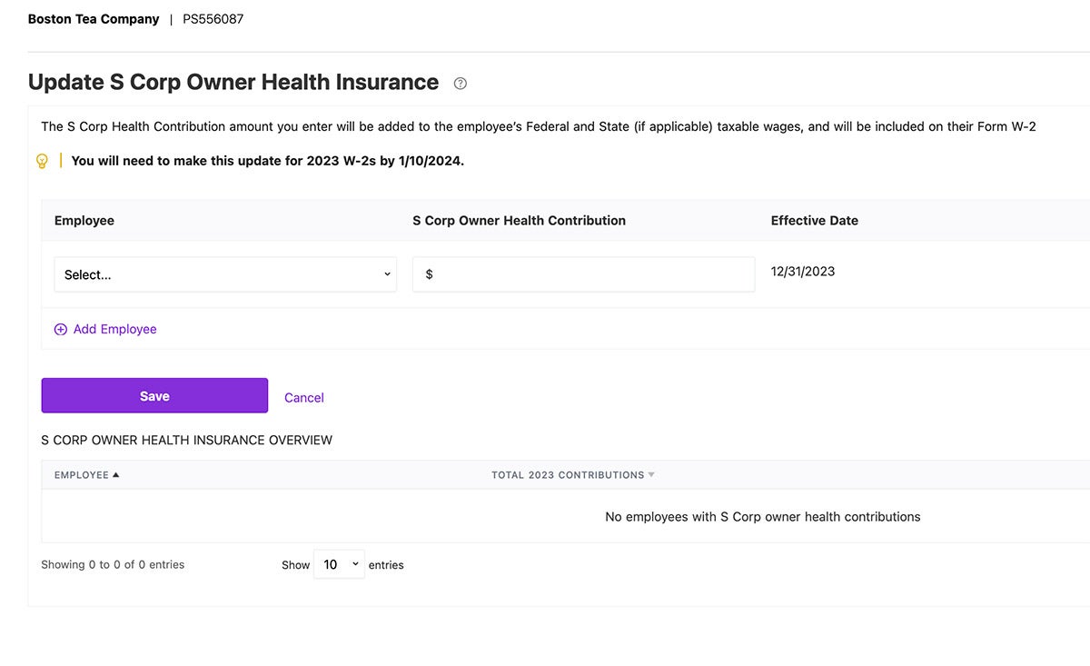 Patriot users can manually add health insurance and other employee benefit deductions.