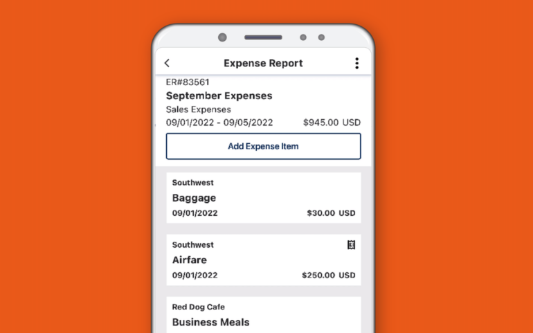 Paycor’s expense management app.