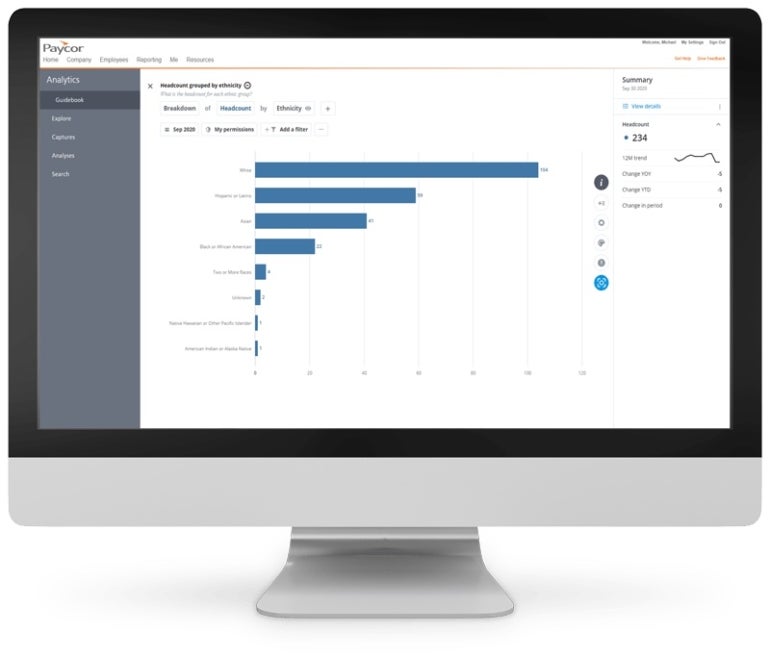 Paycor’s reporting within its analytics tool.