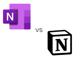 The OneNote and Notion logos.