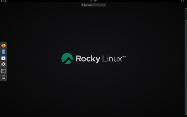RockyLinux desktop.