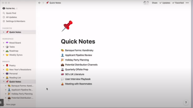 Notion offers impressive note-taking capabilities.