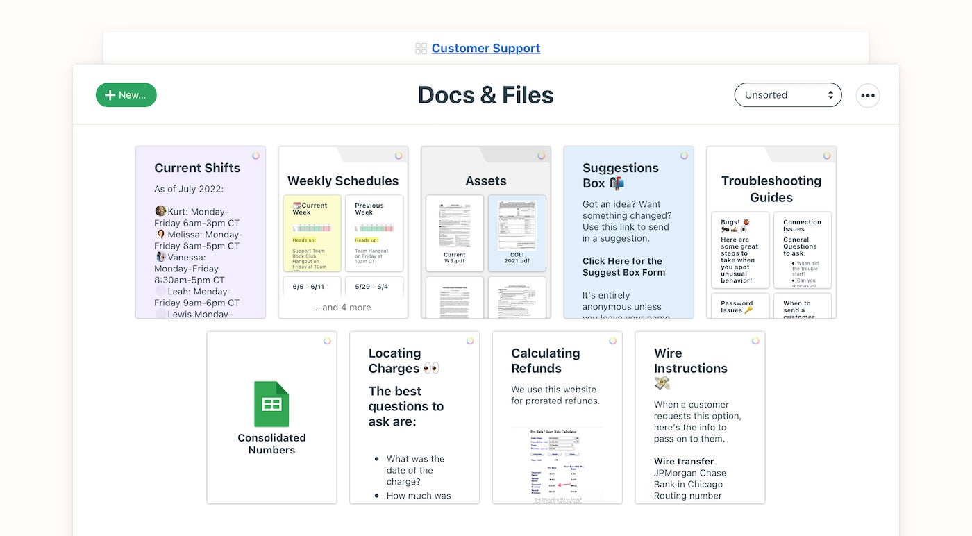 Basecamp documents and files management