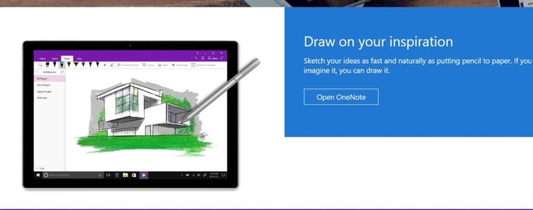 Sketching using Microsoft OneNote.