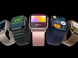 A lineup of Apple Watches Series 9.