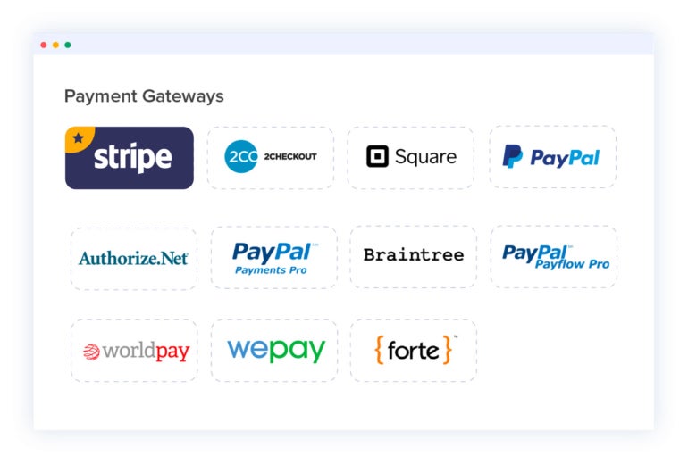 List of payment gateway partners for Zoho.