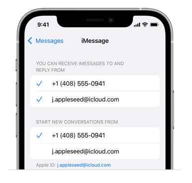 iPhone display showing iMessage settings.
