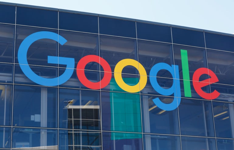 Logo Google au Googleplex Silicon Valley Mountain View en Californie.