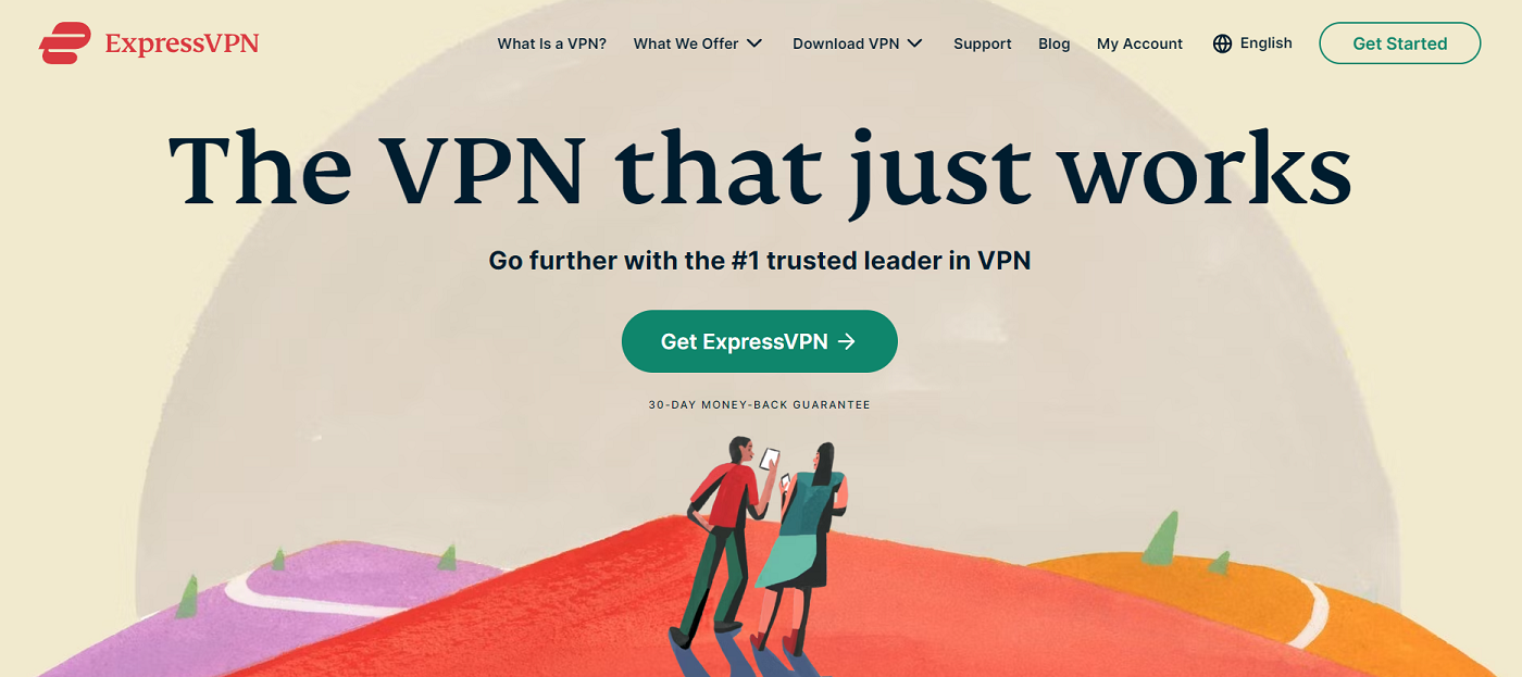 Screenshot of ExpressVPN main site.