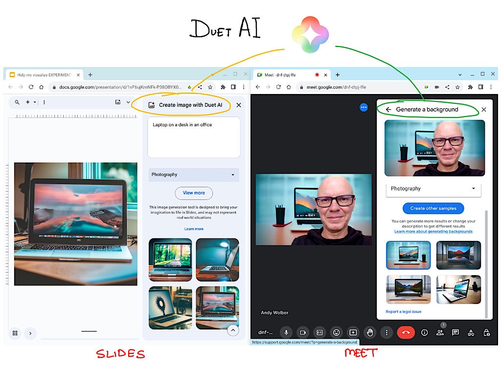 You are currently viewing Methods to Use Duet AI to Create Photos for Slides & Backgrounds