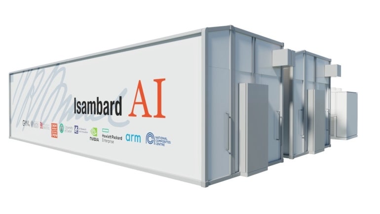 A mockup of the Isambard-AI supercomputer, which will be the fastest in the U.K. when it launches in summer 2024.