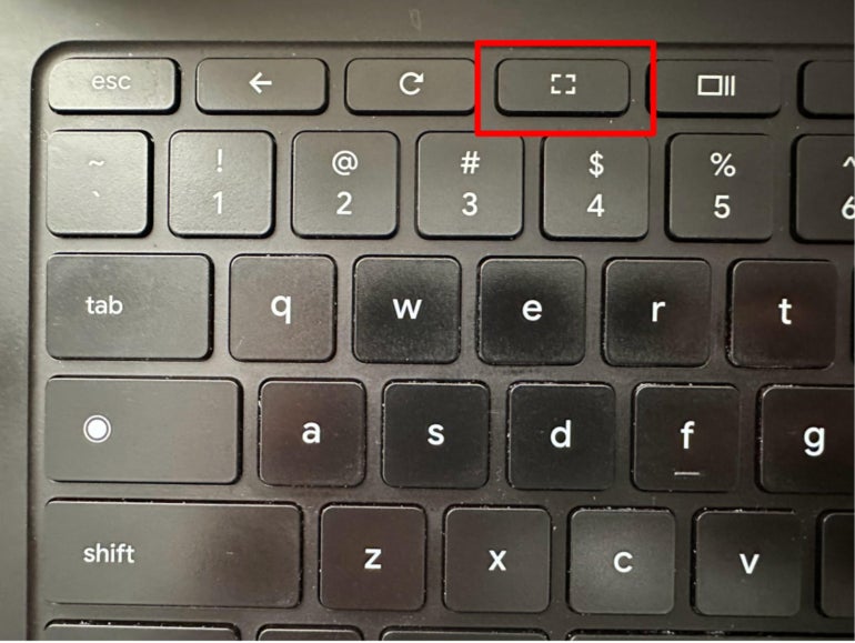 Make a window or app full screen with a tap of the full-screen key on a Chromebook keyboard.