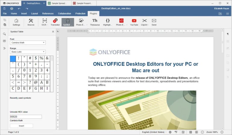 Simple document management in OnlyOffice.