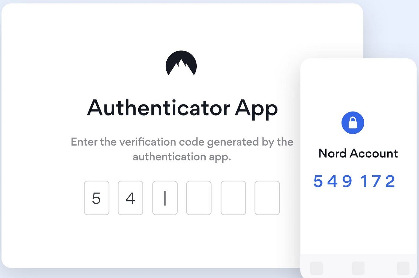 Screenshot of NordPass authenticatior app.