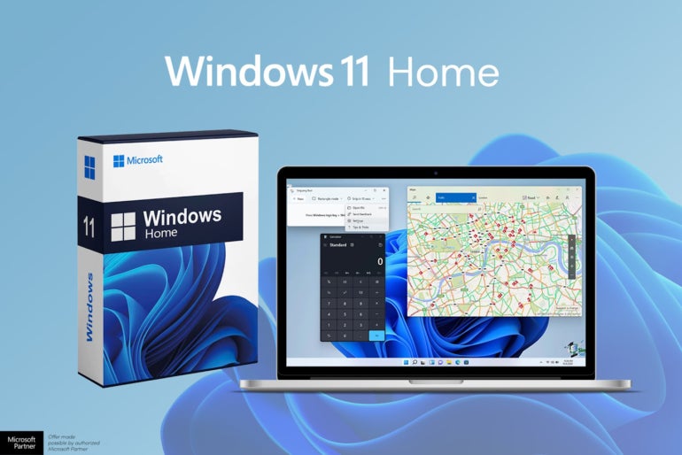 Promotional graphic for Windows OS.